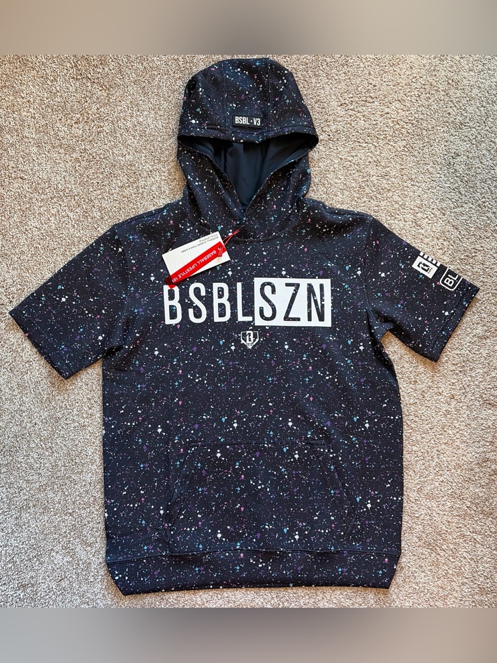 Baseball Lifestyle Boys YL 101 BSBL-SZN Short Sleeve Hoodie V3 galaxy colorway